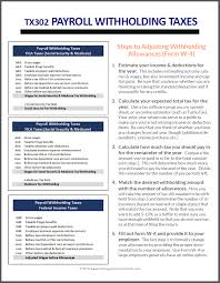 Tx302 Payroll Withholding Tax Essentials Payroll Taxes Payroll Tax