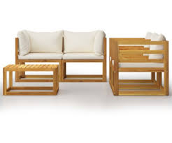 Gartentisch und 2 sthle bistrotisch eisen garten a. Vidaxl 5 Tlg Garten Lounge Set Mit Auflagen Creme Massivholz Akazie 3057640 Ab 460 99 Preisvergleich Bei Idealo De