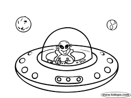 For boys and girls, kids and adults, teenagers … Alien In Spaceship Coloring Page