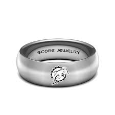 Black Tungsten Band With Domed Edge Nfl Football Miami Dolphins Logo Ring Kansas City Chiefs Logo Kansas City Chiefs Kansas City Chiefs Football