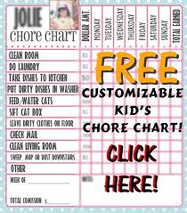 Free Customizable Kids Chore Chart