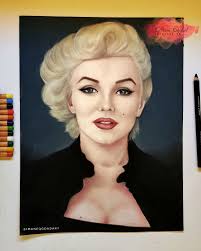 My first pastel portrait…my fav Marilyn ❤️