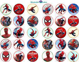 30 x Mixed Spiderman Edible rice paper,Icing & precut Wafer Cup Cake Topper  | eBay