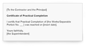 The objective behind the use of the certificate is to attest that the certain contractor has completed the desired work of the. Practical Completion Under As 4000