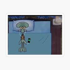 Check spelling or type a new query. Squidward Tentacles Laying In Bed Listening To Music Art Board Print By Lilawich11 Redbubble