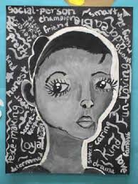 Black And White Self Portrait Art Self Portraits Art Lessons Self Portrait Art Portrait Art Portrait