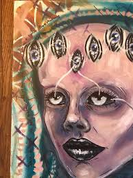 This vibrational inspired painting is complete! Mixed media