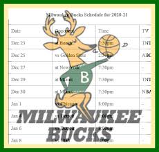 The former has exclusive rights for the western conference finals, while tnt will broadcast the eastern conference finals. Printable Milwaukee Bucks Game Schedule And Tv Schedule For 2020 21 Nba Season Interbasket