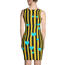 Black And Yellow Striped Dress Designer Striped Print Black Yellow Women S One Piece Dress Made In Usa Europe One Piece Dress Dresses Stylish Dresses