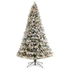 I seriously love the flocked christmas tree look. Nearly Natural 9 Flocked Vermont Mixed Pine Tree With 650 Led Lights And 1960 Branches
