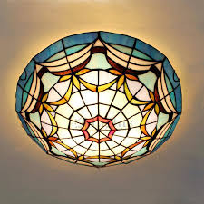 Mediterranean Ceiling Light Cover Stained Glass