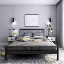Armen living mohave 4 piece acacia king bedroom set with dresser and 2 nightstands, tundra grey. China Wholesale Modern Bedroom Furniture Sets Bedroom Metal Frame Bed China Furniture Frame Bed Frame
