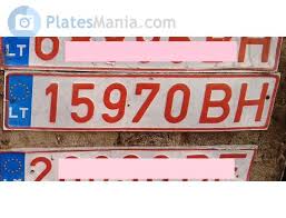 15970 BH, License plate without vehicle , License plate of Lithuania
