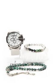 Dexter Erkek Kol Saati Metal Motifli Faset Azurit Havlit Tasi Bileklik Ve Metal Motifli Faset Azurit Tasi Tesbih Seti Mo Bracelet Watch Bracelets Accessories
