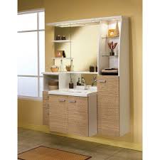Nos combinaisons de meubles de salle de bain sont des ensembles basiques complets, de finitions et de styles variés. Meuble De Salle De Bain Bicolore Tuvalu Ensemble Complet Avec Miroir Eclairant 3 Spots Et 2 Tablettes