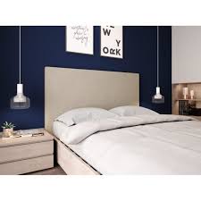 tete de lit en tissu beige numa 140 cm cdiscount maison