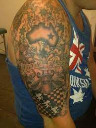 Aussie Pride Roo Emu And Ned Kelly Gold Australian Tattoo Sleeve Tattoos Tattoo Prices
