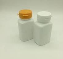 Factory HDPE Food Grade Plastic Square Bottle Medicine Tablet Capsule  Container Jar with Screw Cap