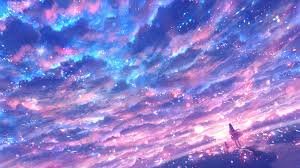 Anime Girl Blue Pink Starry Sky Nature Background HD Anime Wallpapers | HD  Wallpapers | ID #100330