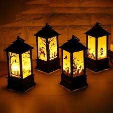 For Halloween Vintage Lantern Party Hanging Decor Led Light Lamp Portable Nightlight A Witch Walmart Com In 2020 Vintage Lanterns Led Light Lamp Halloween Led Lights