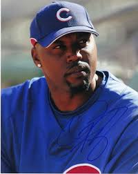 CLIFF FLOYD CHICAGO CUBS ACTION SIGNED 8x10