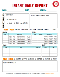 How to use our free printable kids planner and printing reminders. Infant Toddler Daily Reports Free Printable Himama