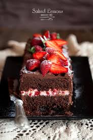 Salted Lemons Chocolate Cake With Strawberries Strawberry Recipes Strawberry Cakes Desserts