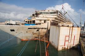 Workers of the contractor smit international (a dutch shipwreck salvage firm) hitched to the toppled vessel a. A Current Look At And Inside The Dismantled Costa Concordia Gcaptain