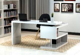 Create a home office with a desk that will suit your work style. Zag White Lacquer Modern Office Desk Contemporary Office Desk