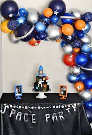 This shared space with a space style is incredibly cool and as additional decorations, you can add a space art work behind the bed for more impressive vibes. Space Themed Birthday Decorations Novocom Top