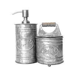 Buy top selling products like camarillo marble bath accessory collection and full circle suds up soap dispensing dish sponge refills (set of 2). Amazon Com Autumn Alley Galvanized Bathroom Accessories Set Includes Farmhouse Hand Soap Dispenser And Rustic Toothbrush Holder Rustic Farmhouse Decor For Bathroom Countertop Farmhouse Bathroom Decor Home Kitchen