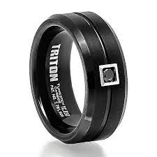 Black Tungsten Black Diamond Ring By Triton Black Tungsten Rings Tungsten Black Diamond Ring Tungsten Wedding Bands
