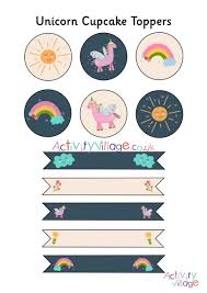 Free printable unicorn cake toppers. Unicorn Cupcake Toppers