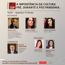 Não cabe ao estado fazer cultura, mas, sim, promover o desenvolvimento cultural geral da sociedade. Webinar Do Igp Recebe Gilberto Gil Paula Lavigne E Leticia Sabatella Migalhas