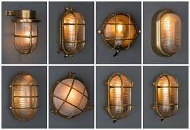 Gold Bulkhead Light Indoor Outdoor Industrial Wall Light Solid Brass Ip64 Ebay