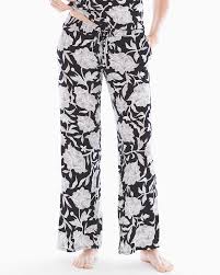 Cool Nights Smocked Waist Pajama Pants Floral Dream Black