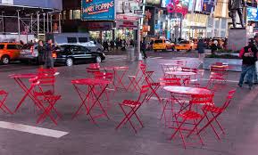 Times Square Nyc Fermob Red Bistro Chairs And Tables