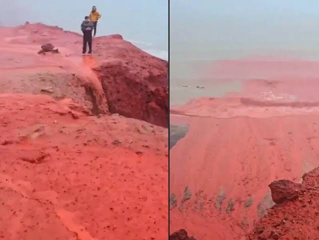 Haunting visuals of 'blood red' water on a beach in Iran go viral: Prophecy  or science?
