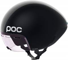 A bicycle helmet is a type of helmet designed to attenuate impacts to the head of a cyclist in falls while minimizing side effects such as interference with peripheral vision. Poc Cerebel Raceday Track Cycling Helmet