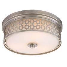 Flush mount ceiling fans with lights: Hampton Bay Jerada 15 Inch 3 Light 60w Brushed Nickel Flushmount Ceiling Light With Laser The Home Depot Canada