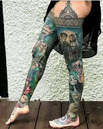 Tim Burton Leg Sleeve By Julian Siebert Swipe To See More Leg Tattoos Women Full Leg Tattoos Tim Burton Tattoo