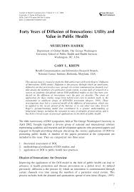 Pdf Forty Years Of Diffusion Of Innovations Utility And Value In Public Health