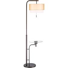 The gooseneck let's you create ambience lighting or direct lighting. Possini Euro Design Modern Floor Lamp With Table And Usb Charging Port Bronze Double Drum Shade Living Room Reading Bedroom Office Target