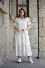 Ebru Yakasi Triko Fisto Elbise Elbise Triko The Dress