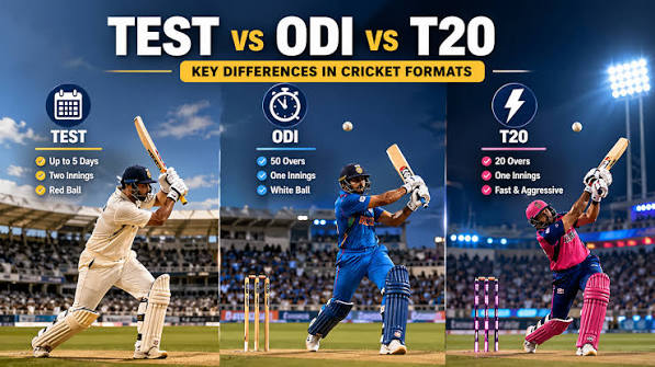 Test vs ODI vs T20 Cricket: Key Differences