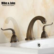 Easy to install with a single hole installation, this model's sturdy makeup resists dangerous breakage and shards, making it an ideal addition to any modern bathroom. Antique Basin Tap Double Handle 3pcs Set Deck Mounted Antique Brass Faucet Bathroom Sink Tap Basin Mixer Vintage Bathroom Tap Tap Mixer Mixer Valvetap Black Aliexpress