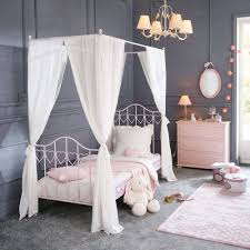 Lit A Baldaquin 90x190 En Metal Rose Maisons Du Monde Pink Bedroom Decor Pink Bedroom For Girls Shared Girls Bedroom