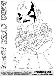 Super coloring free printable coloring pages for kids coloring sheets free colouring book illustrations printable pictures clipart black and white pictures line art and drawings. Skylanders Swap Force Coloring Page With The Villain Character Kaos That Can Be Printed Downloaded Or Colored Online Coloring Pages Colouring Pages Skylanders