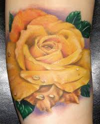 My Realistic Tattoo Just Finished Yellow Rose Yellow Rose Tattoos Watercolor Rose Tattoos Rose Tattoo