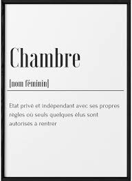 Vous garantir le bon achat, on y travaille tous les jours. Affiche Definition Chambre Ideal Pour Votre Decoration Murale L Afficherie